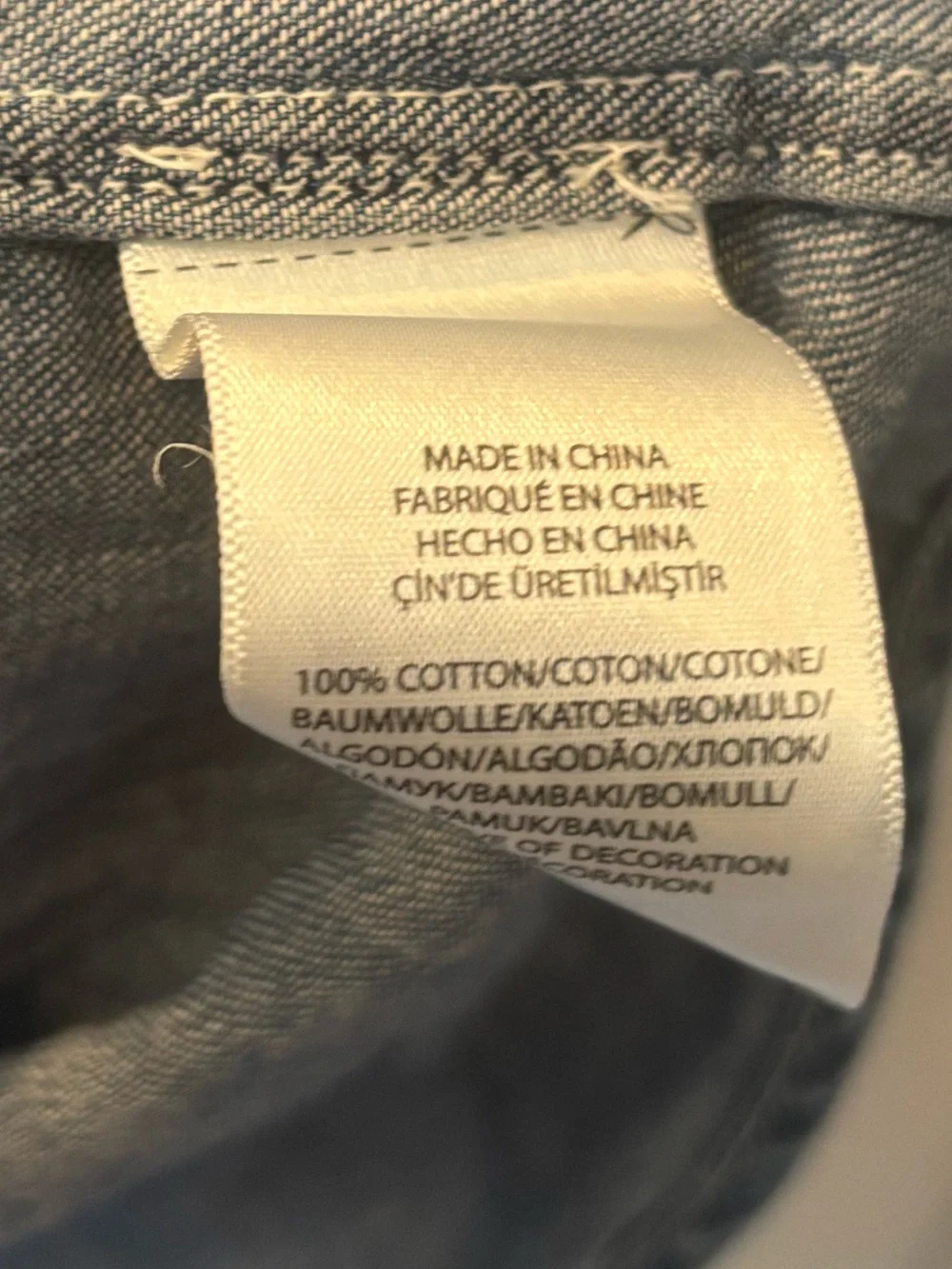 Ralph Lauren Flesh Pony Chambray Denim Button-Down 100% Cotton Shirt Preppy